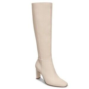 ALFANI Womens Ivory Padded Tristanne Square Toe Block Heel Zip-Up Dress Boots